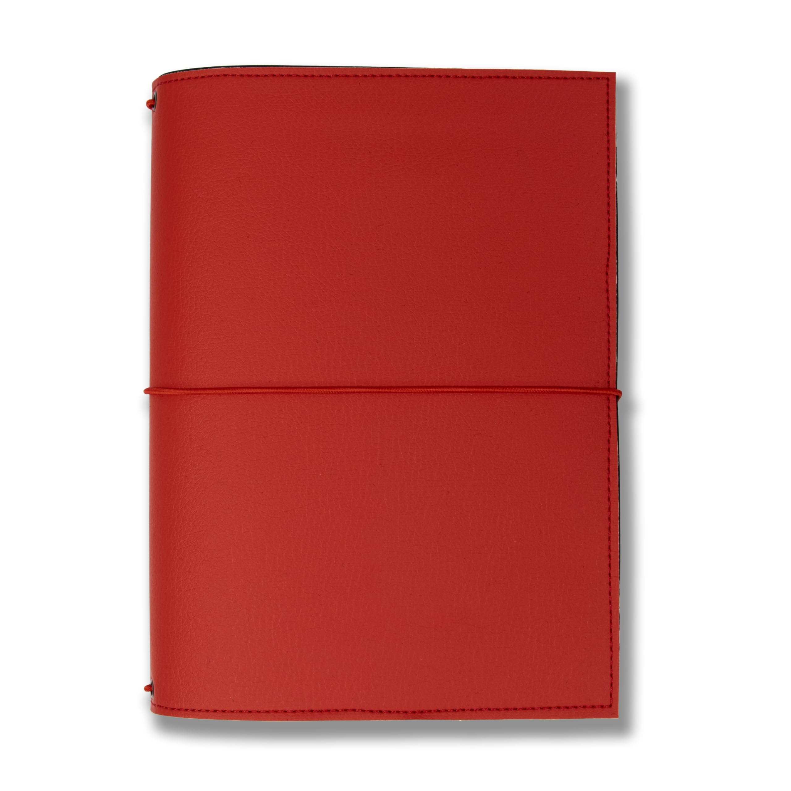 Travelers Notebook, rot, – verschiedene Größen, nachfüllbar – Handmade Journal aus Kunstleder, Platz für 2 Hefte, optional mit Notizheften, dots oder blanko, undatiert