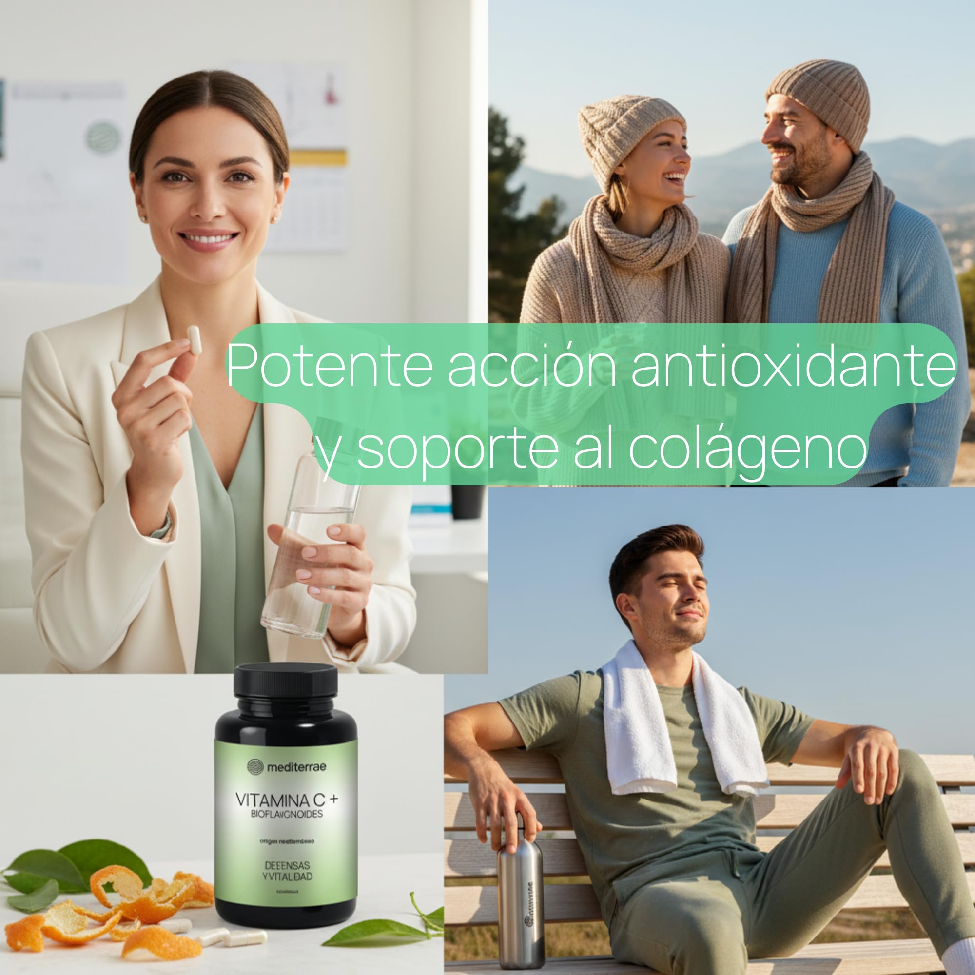 Pack Defensas y Vitalidad Diaria | Vitamina D3 K2 + Vitamina C con Bioflavonoides | Pack Básico de Inmunidad y Bienestar | Mediterrae