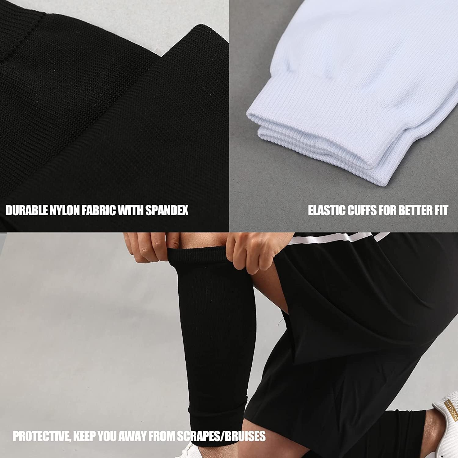 HERSENT Football Calf Compression Leg Sleeves Men, Football Leg Sleeves, Footless Compression Socks for Men Women