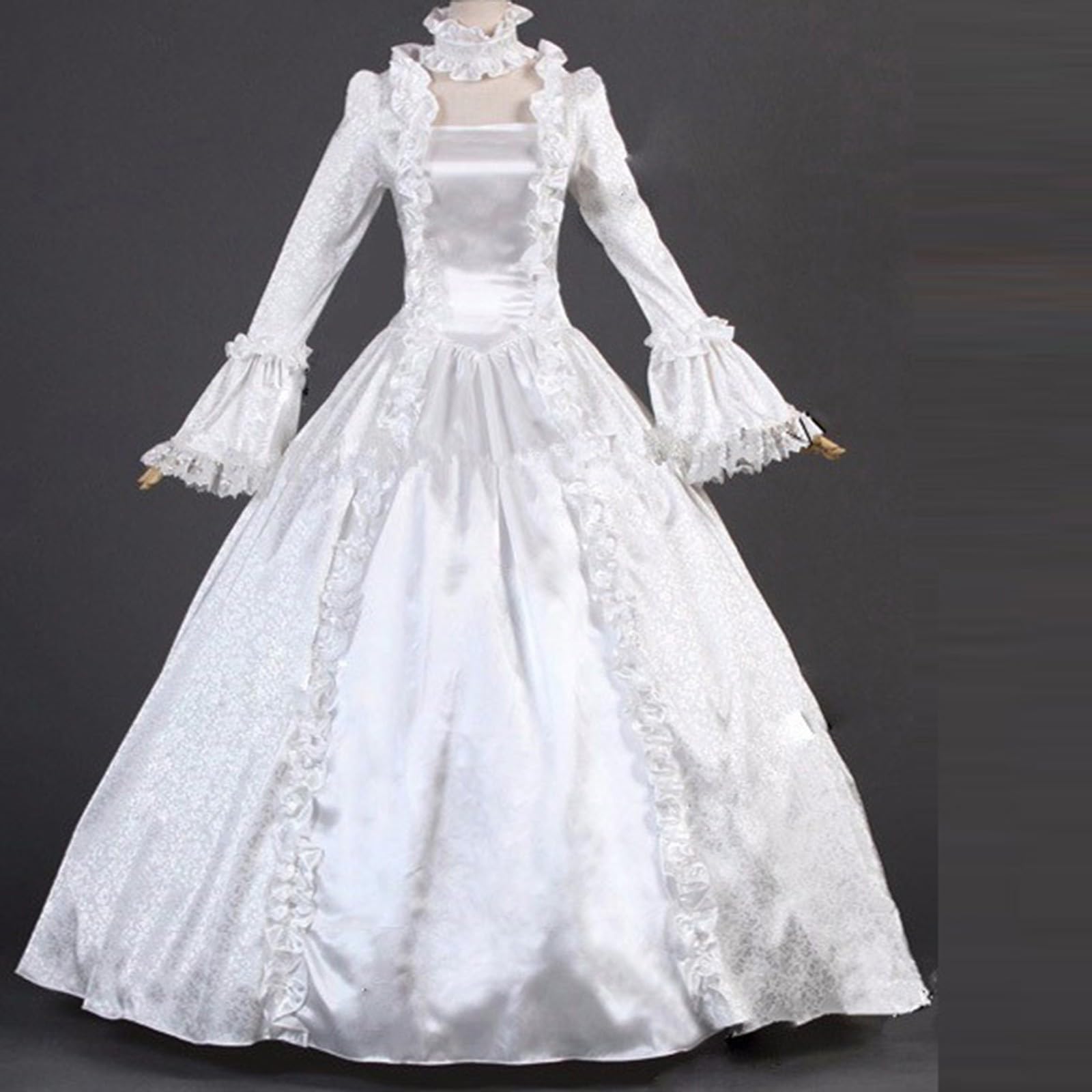 KQIVAM Mittelalter Kleidung Damen Vintage Renaissance Kleid Gothic Kleid Mittelalter Kostüm für Damen Faschingskostüme Elegant Viktorianisches Kleid Cosplay Partykleid Barock Kleider Steampunk Kleid