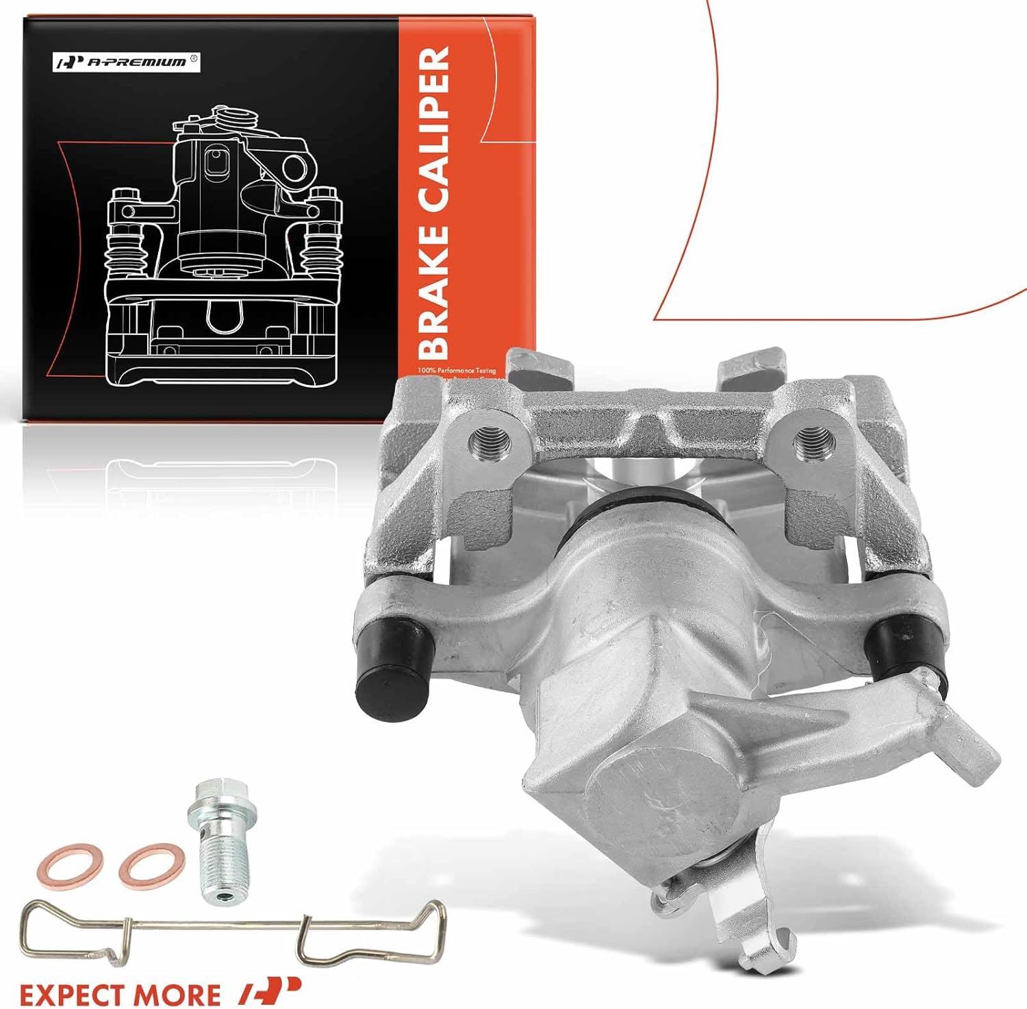 A-Premium Rear Right Disc Brake Caliper Assembly with Bracket Compatible with Select Saab Models - 9-3 2006-2011, 9-3X 2011