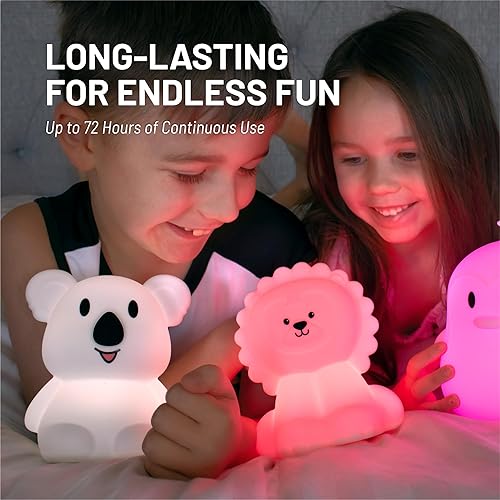 Miniatura 46 de Lumipets Benny The Bear - Luz nocturna de silicona blanda para niños Bonita luz nocturna con control remoto y control táctil para niñas y niños