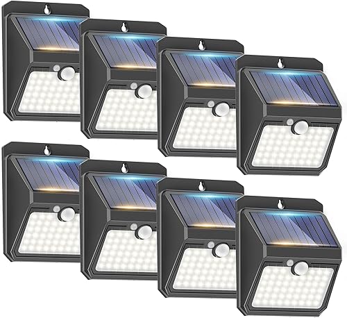 Solar Outdoor Lights, 51 LED 3 Modes Motion Sensor Solar Lights Outdoor Waterproof IP65, High Efficiency Solar Wall Lights Wireless Solar Security
