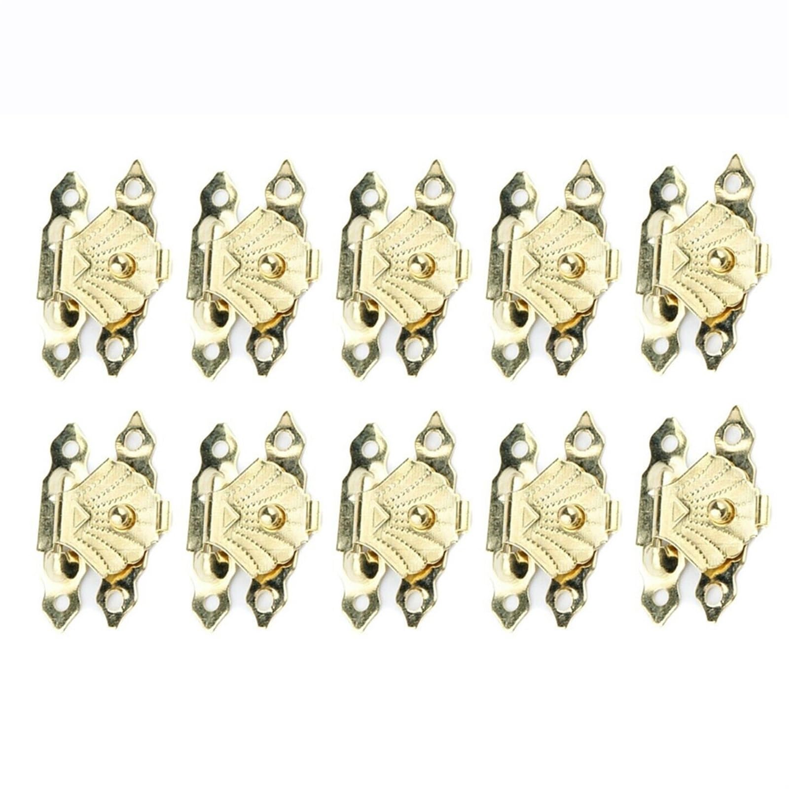 Zwcshuu Gold Padlock Latch Padlock Hasps Latch Hook 10Pcs 30 * 18Mm Antique Bronze Clasp Lock For Wood Boxes (Gold)