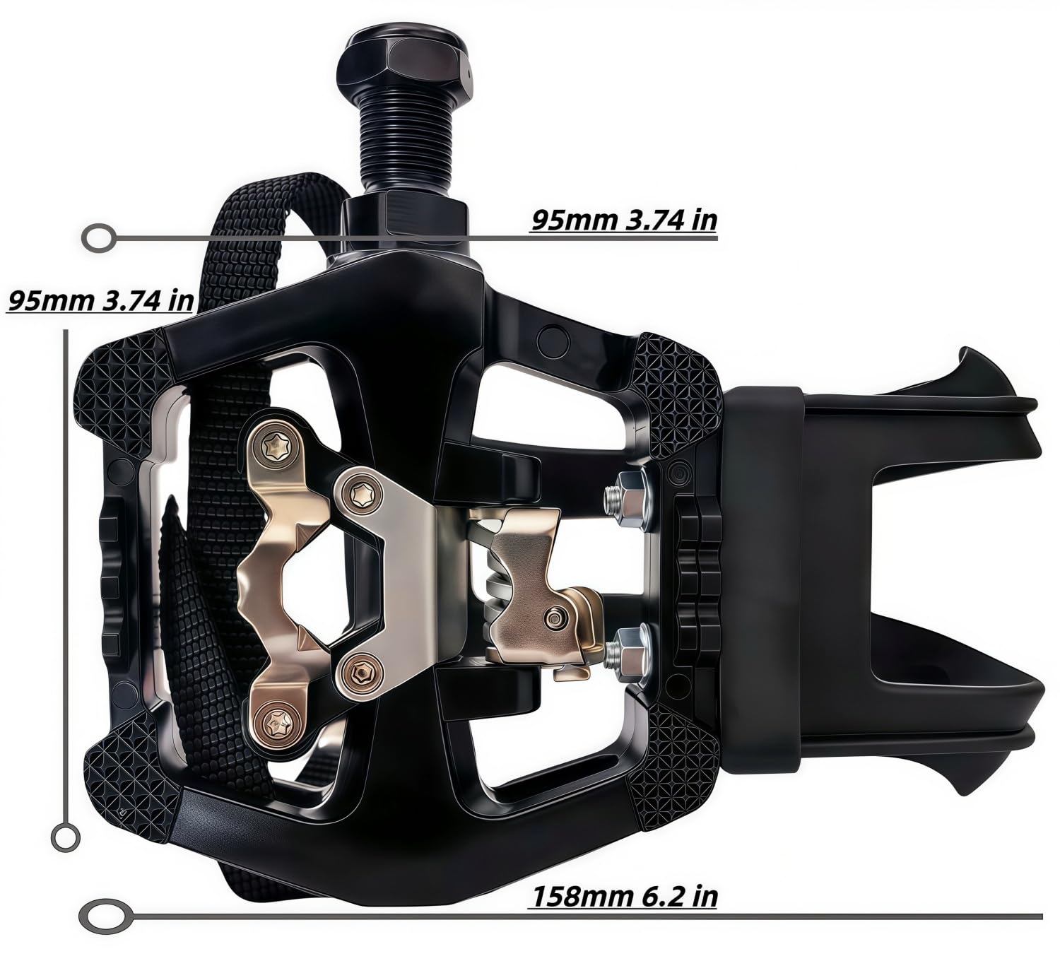 YBEKI Pro-Grade SPD Spinning Pedały z paskami i klipsami na palce – 2 w 1: kompatybilne z SPD + klasyczne klatki – pasują do Peloton, Schwinn, Sunny, oś 9/16" z łożyskami uszczelniającymi