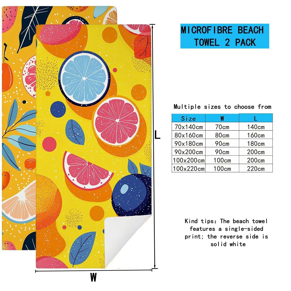 Duży ręcznik plażowy 100 x 220 cm, zestaw 2 szt. Żółty ręcznik z mikrofibry, szybkoschnący ręcznik na siłownię Kompaktowy, odporny na piasek Ręczniki z mikrofibry do pływania na siłowni Podróże