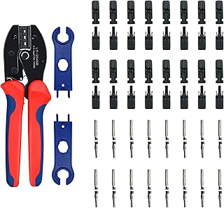 SOLARTRONICS Crimpzangenset für 2,5 4 6mm² Solarkabel, 100 Paar Männlich/Weiblich Solarstecker, Solar-Spannschlüssel & Zange, IP67 Wasserdicht, Crimpwerkzeug für Solaranlage