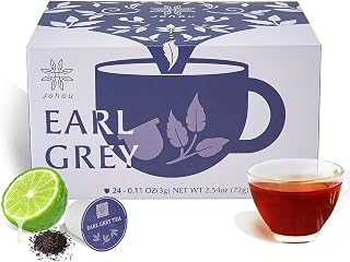Johou Earl Grey Tea Pods, Compatible with All K-Cup Brewers & Keurig 2.0, 24 pods