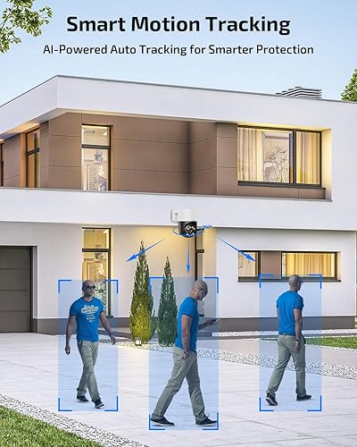 Miniatura 2 de Audio de 2 vías y seguimiento automático inteligenteSistema de cámara de seguridad con cable para exteriores 4K, cámaras IP PTZ de seguridad de 360