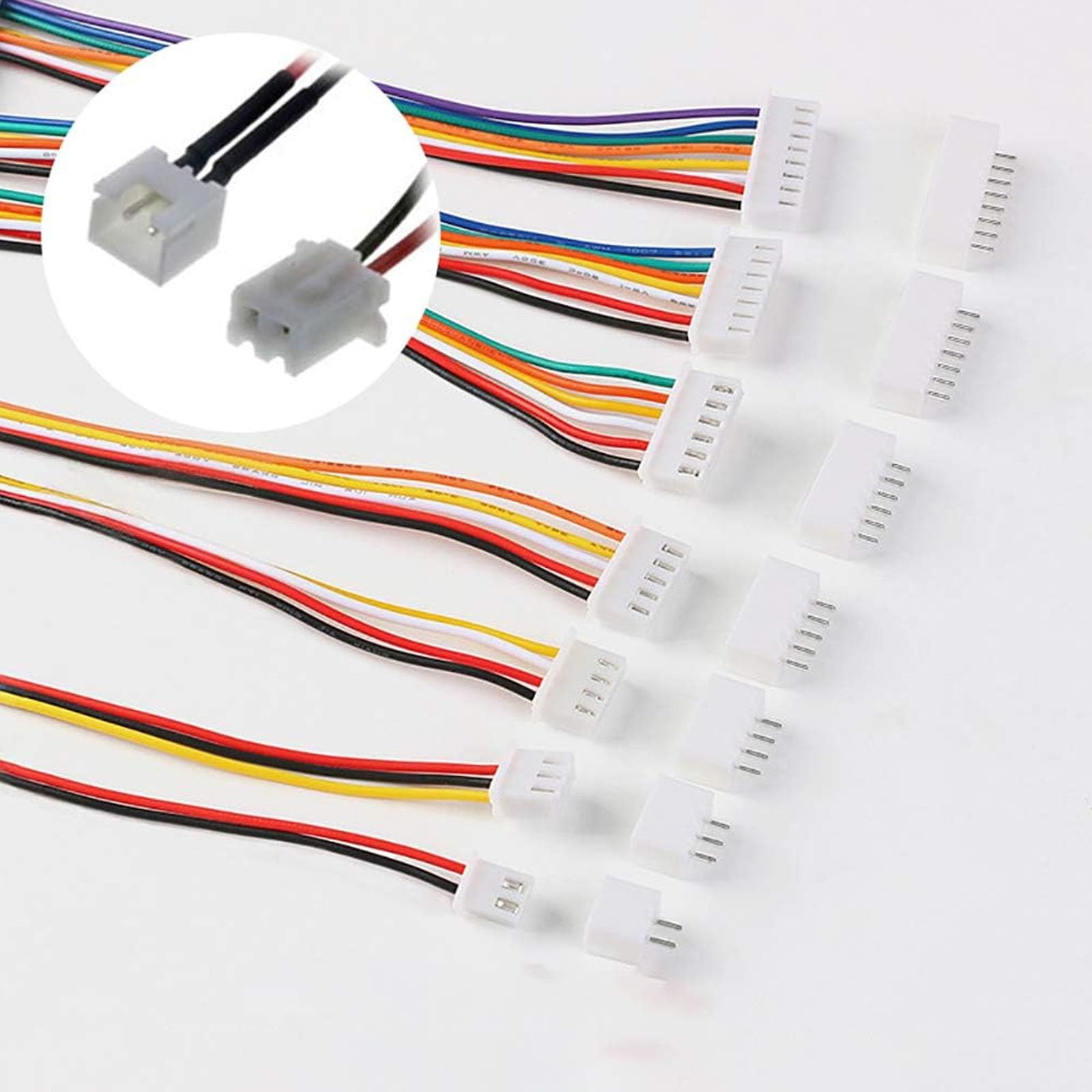 JST Connector Kit, JST-XH, 2.54 mm Pitch Female Pin Header, Adapter Cable Plug, Male and Male (2/3/4/5/6 Pin) Pack of 230 - Image 4