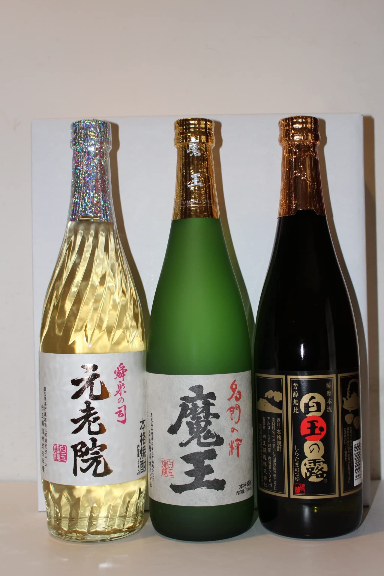Amazon.co.jp: 芋焼酎 魔王 元老院 白玉の露 720ml3本ギフト : 食品  