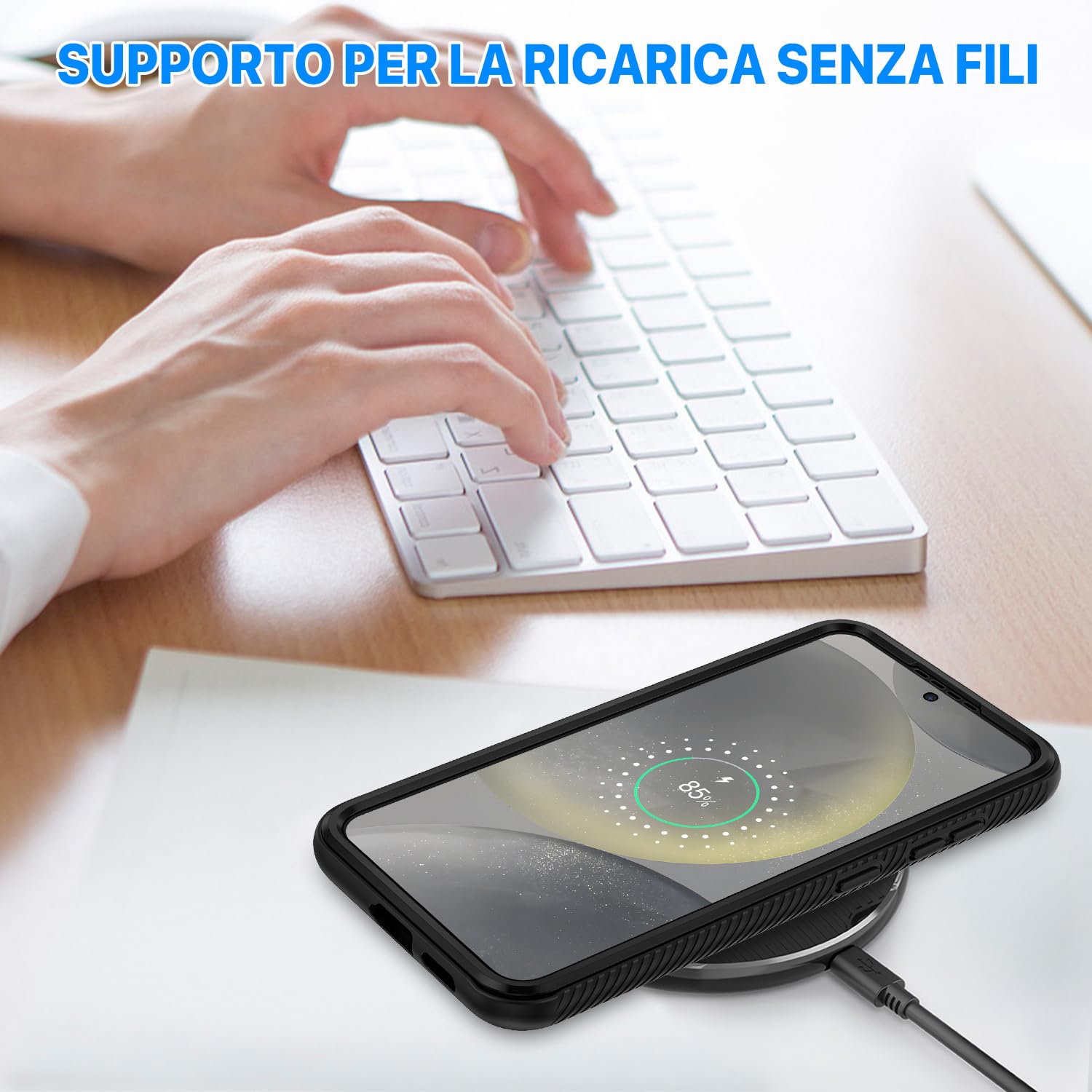 CENHUFO Cover Samsung S24 Plus 5G, Custodia Samsung S24 Plus Antiurto 360 Gradi con Protezione Schermo Integrata Rugged Case Doppia Faccia Fronte Retro Cover Samsung Galaxy S24+ / S24 Plus 5G -Nero