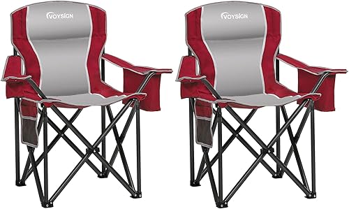 Sillas de campamento acolchadas para adultos, sillas plegables de gran tamaño para exteriores, capacidad de peso de 475 libras, con bolsa