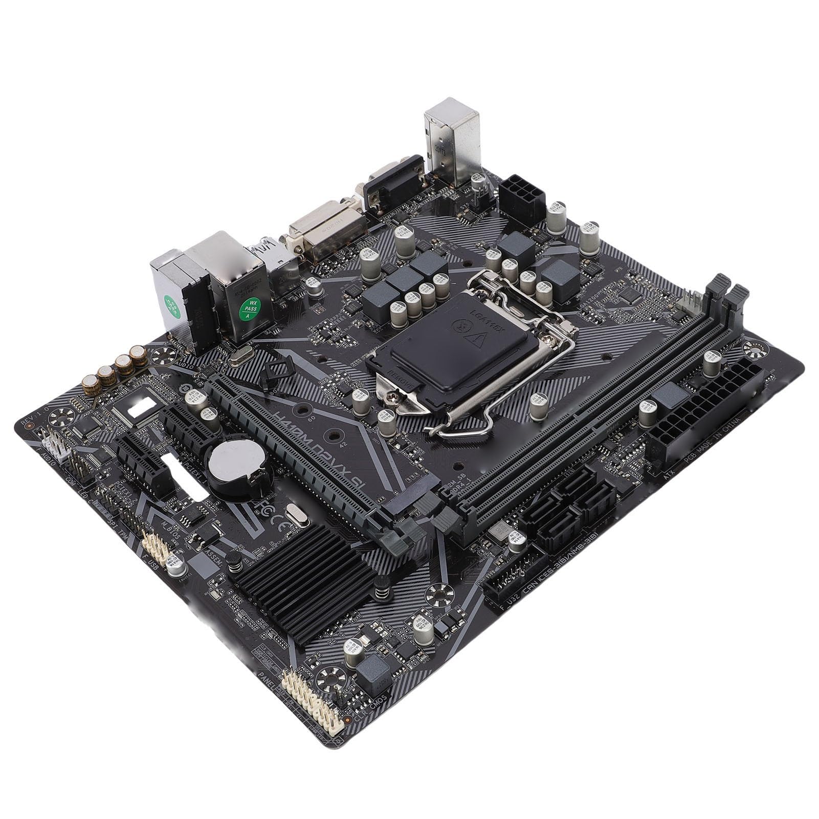 ciciglow Carte Mère de Jeu DDR4 H410M-D2VX-SI avec 2 Canaux DDR4 2933 pour Processeur LGA 1200 10e Génération, Adaptée aux PC de Jeu à Domicile 22,6x18,5 Cm