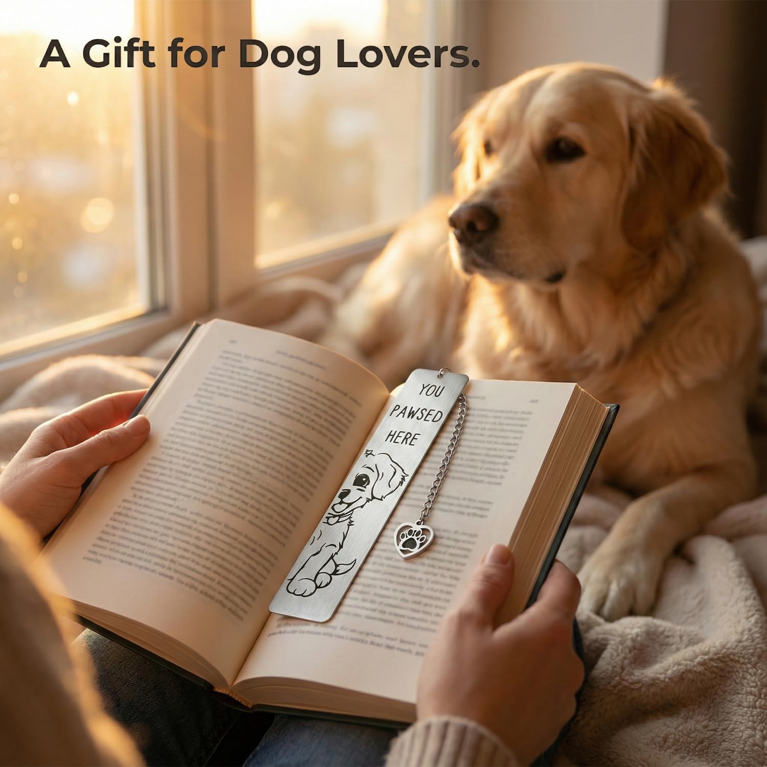Dog Bookmark, Stainless Steel Metal Bookmark with Paw Charm, Engraved “You PAWSED HERE”, Cute Puppy Book Marker Gift for Dog Lovers & Dog Moms - Image 9