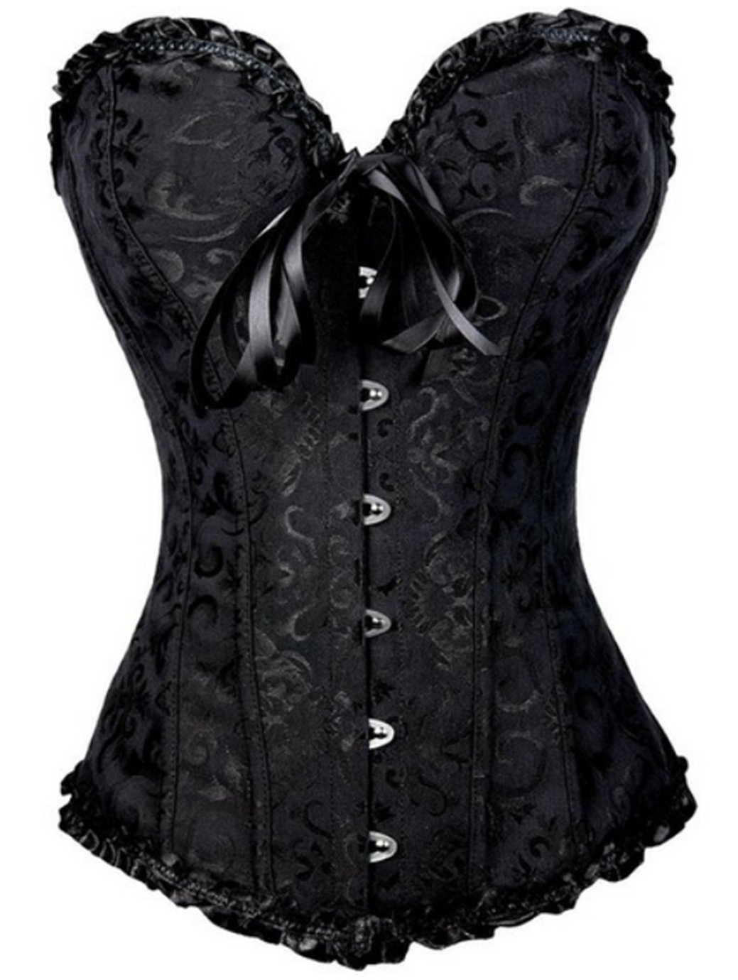 KUOSE Womens Black Basque Body Shaper Overbust Corset Top Plus Size S-6XL