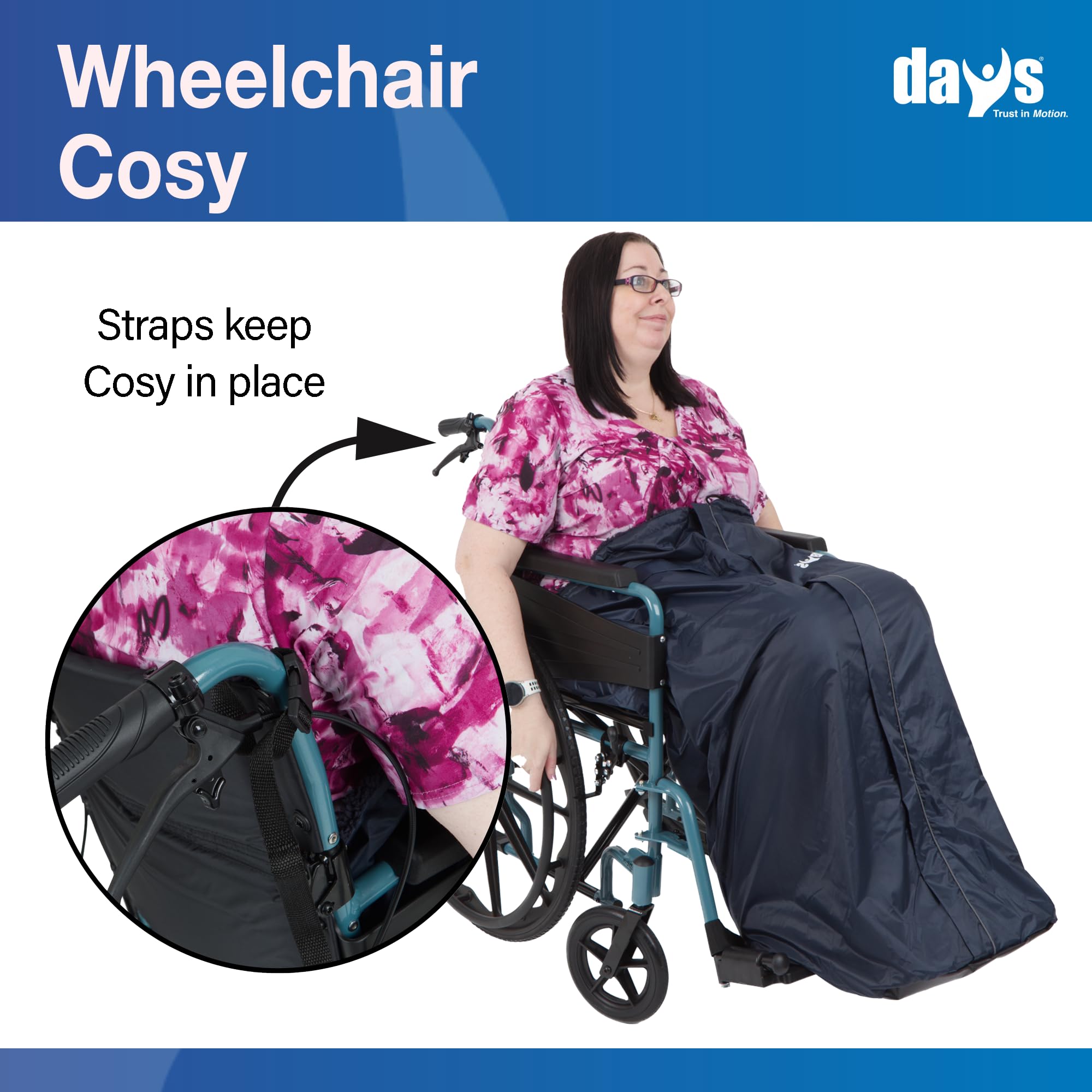 Homecraft Wheelchair Cosy, Waterproof and Spill Proof, Cover the Lower Body for a Warm and Comfortable Wheelchair Experience, Long