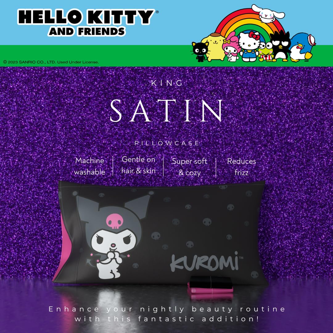 Franco Collectibles Hello Kitty & Friends My Melody & Kuromi Beauty Silky Satin King Size Pillowcase Cover 20x36 for Hair and Skin (Officially Licensed Product) - Image 3