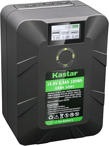 Kastar Batería de repuesto BP-Y100W de montaje en V para mini bloqueo en V, luz LED Godoxx VL200, sistemas de iluminación rotolight y dracast, luces