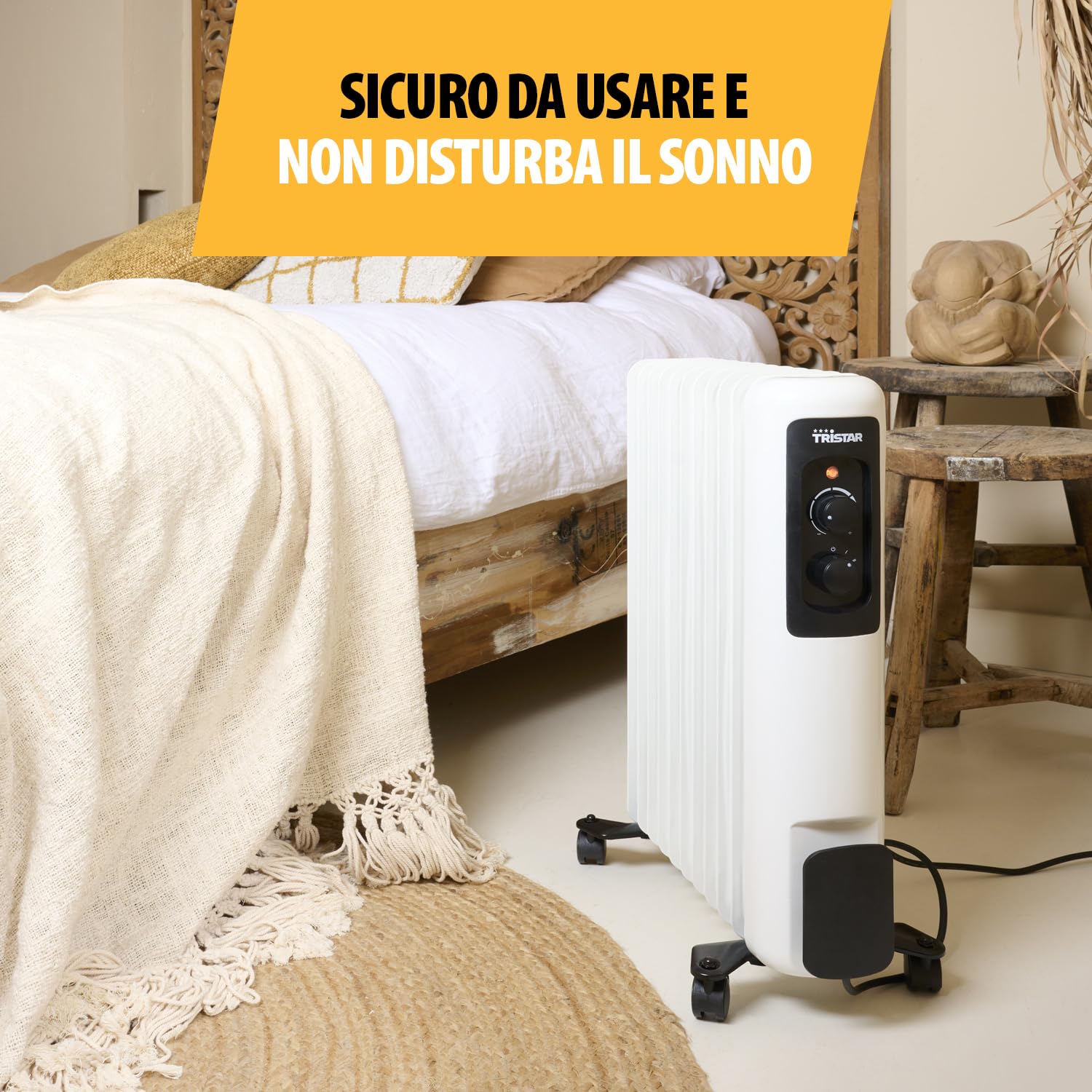 Riscaldatore a olio Tristar KA-5181-3 impostazioni di calore - Regolabile - 2000 W max - 11 alette di riscaldamento
