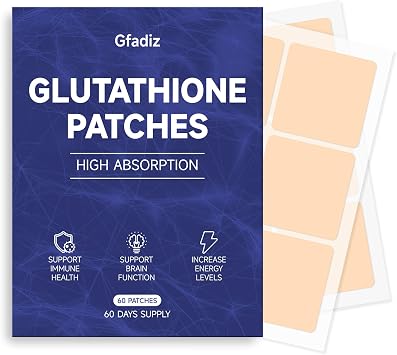 Glutathione Patches 60 Count - Advanced Antioxidant Topical Patch for Immune Support, Energy and Detox - Long-Lasting and Water-Resistant Skin Patches for Men and Women