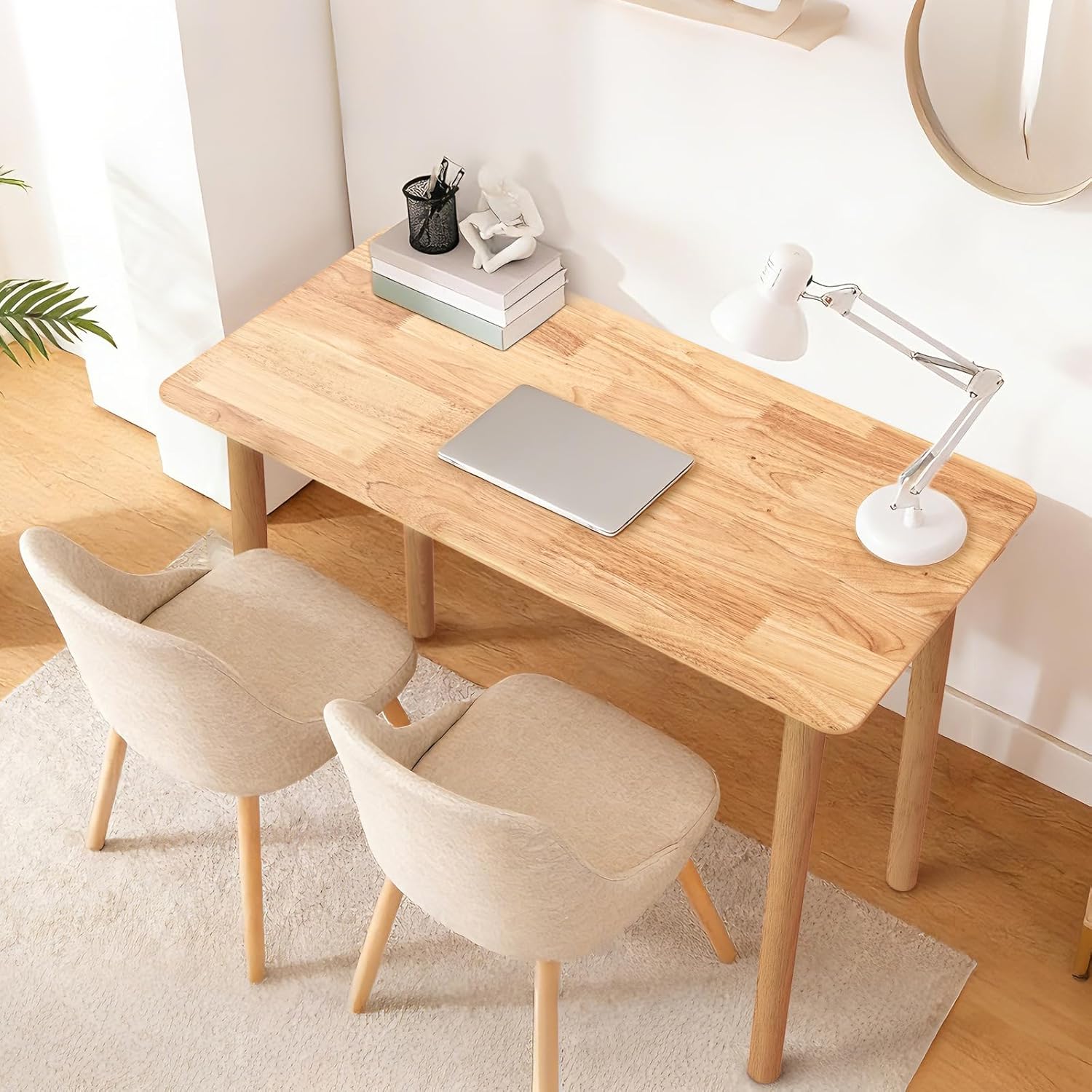 47.2" Dining Table for 4 People, Wood Kitchen Table, Rectangular Dining Room Table, Farmhouse Small Kitchen Table, for Dining Room, Kitchen & Study Room (Chairs not Included)