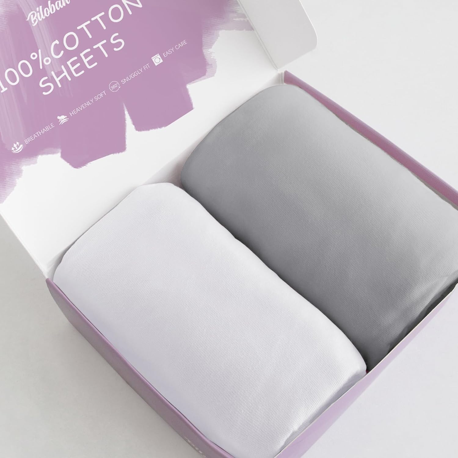 Next To Me Crib Sheets 83x50cm, 2 Pack of 100% Jersey Knit Cotton Sheets Fitted