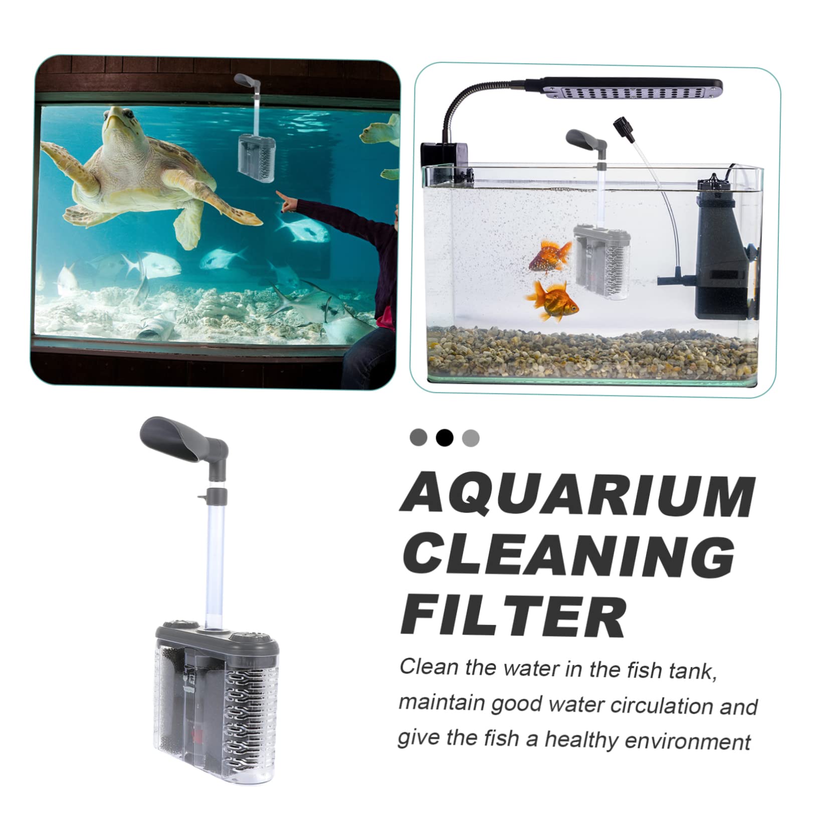 Toddmomy Depuradora Acuario Oxigenador Accesorios Prácticos Limpiador De Peceras Filtro Multifunción Cambio De Agua