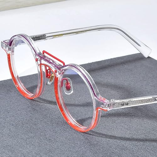 Miniatura 3 de HEPIDEM Gafas de acetato en polvo para hombre gafas redondas vintage para mujer gafas ópticas