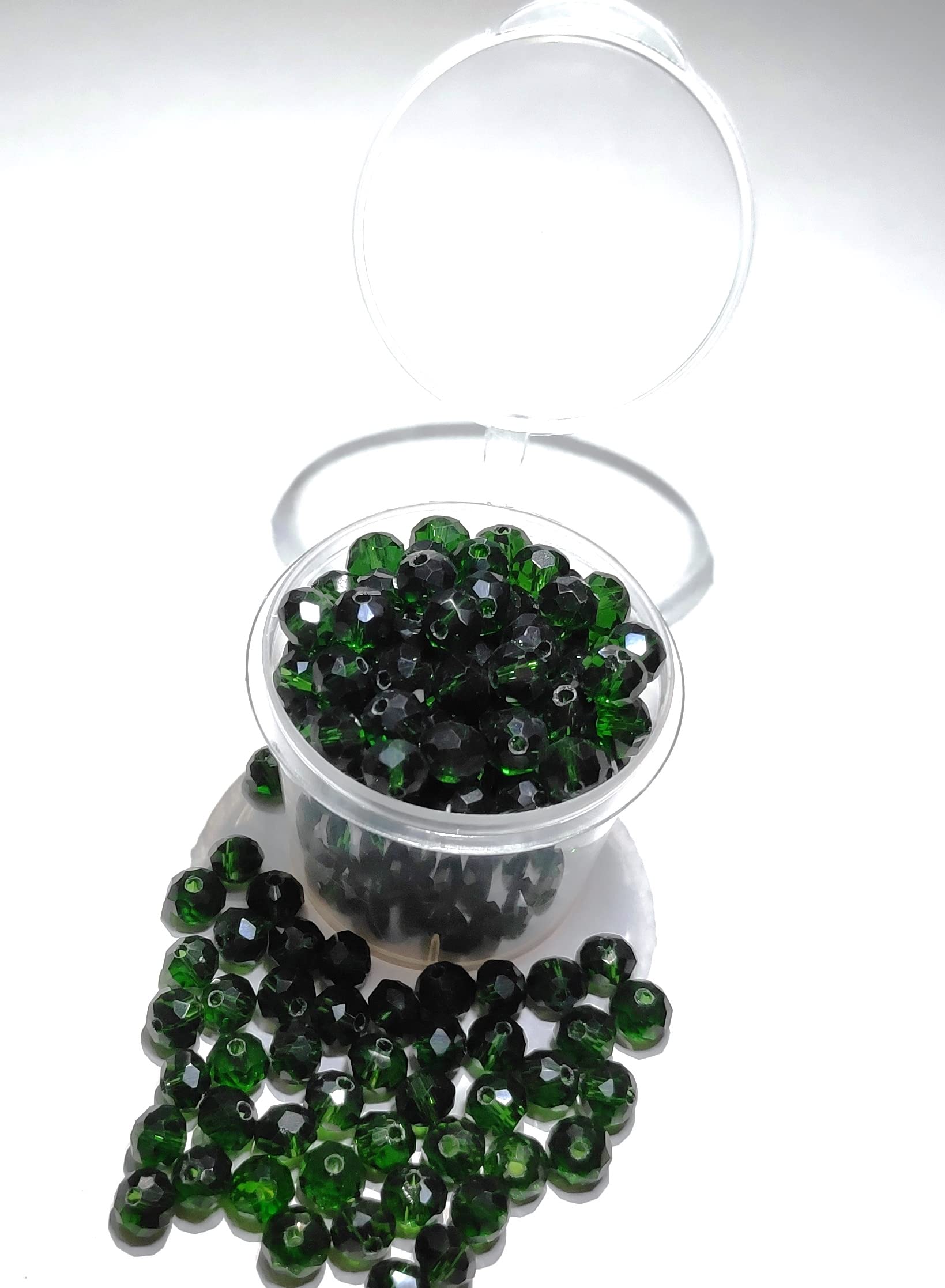 GoSetGet! 6mm, Crystal Beads (150 Qty) - (Dark Green) Faceted Crystal Beads (40 Facets That give a Very high Sparkle!)