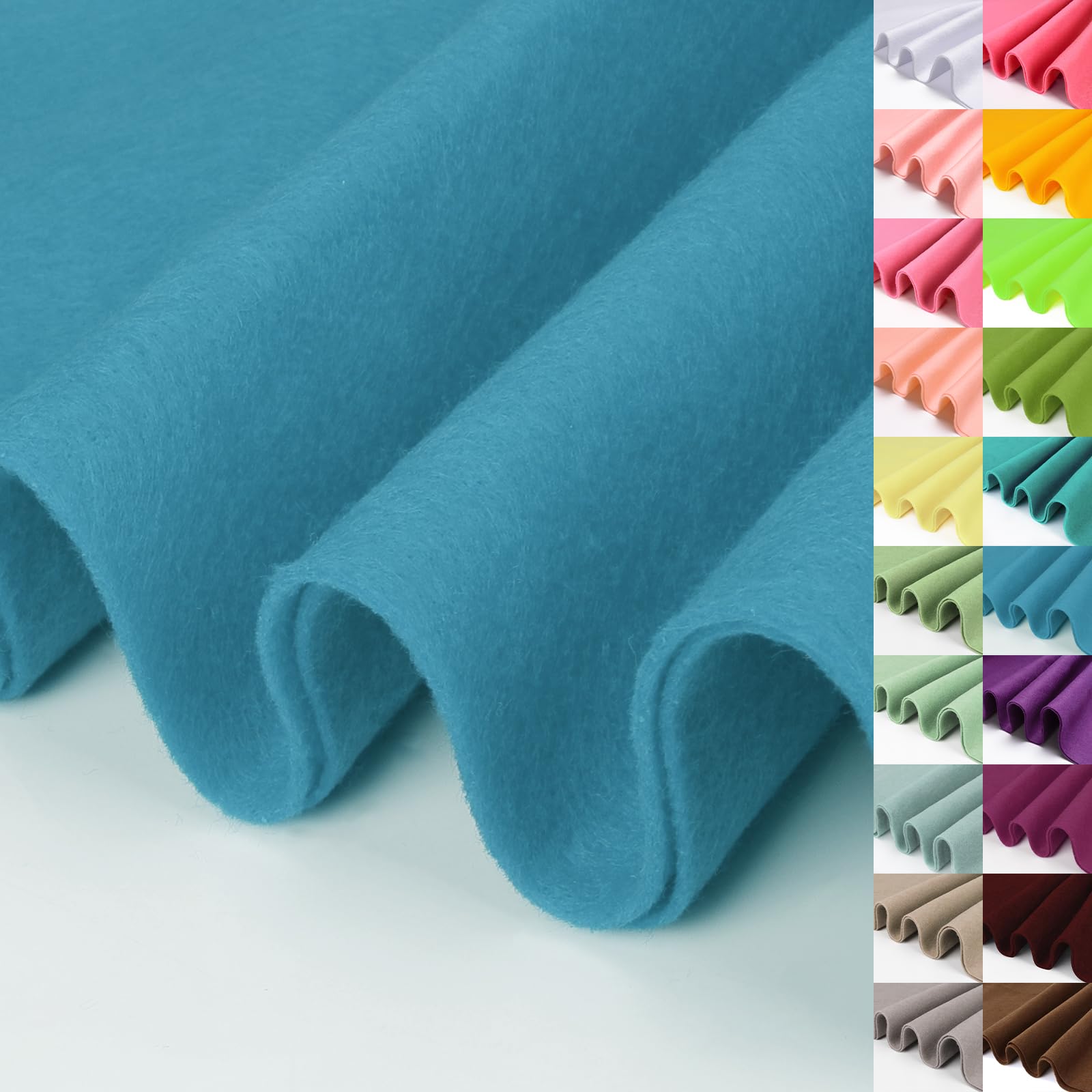 Turquoise Large Felt Fabric 36" X 36" 1 Square Yard, 1.4 mm for Crafts