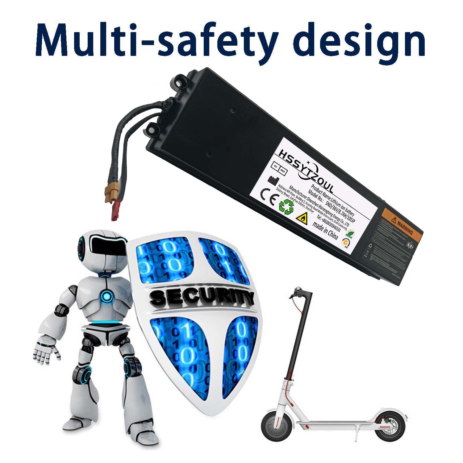 Batteria Scooter Elettrico 36V 6AH/7.5AH/7.8AH/8.7AH Impermeabile Scooter Batteria Packs Parti di Ricambio per Scooter Elettrici Batteria Incorporata del Monopattino