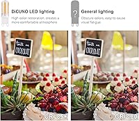 Vista 6 de DiCUNO Bombilla LED G9 de 4 W, 3000 K blanco cálido, equivalente a halógeno de 40 W, bombillas de araña T4 G9 con base de dos pines, no regulable
