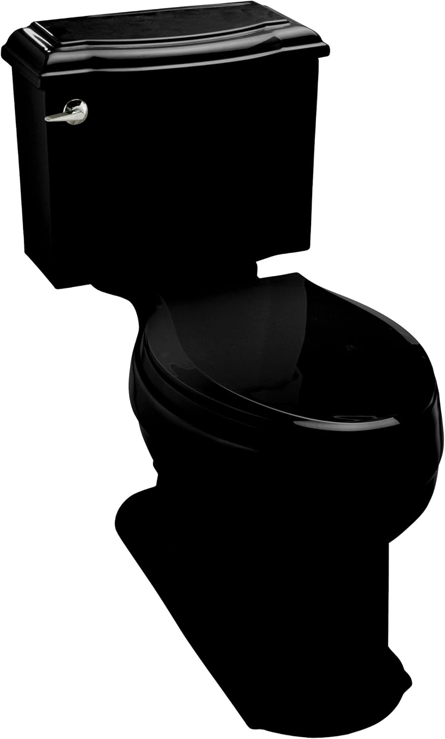 Kohler K35037 Devonshire Comfort Height TwoPiece Elongated Toilet, Less Seat, Black Black