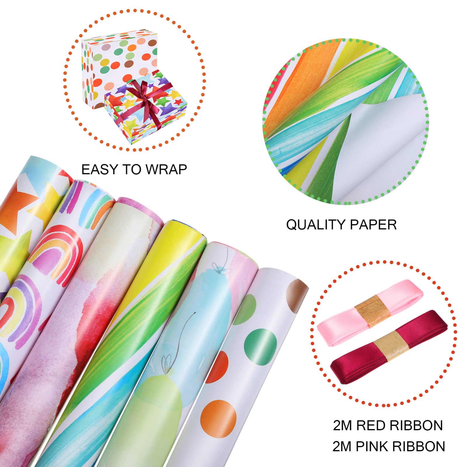 Operitacx 1juego Papeles De Para Cumpleaños Con Ribbons Embalaje Para Manualidades y Decoraciones De Fiesta