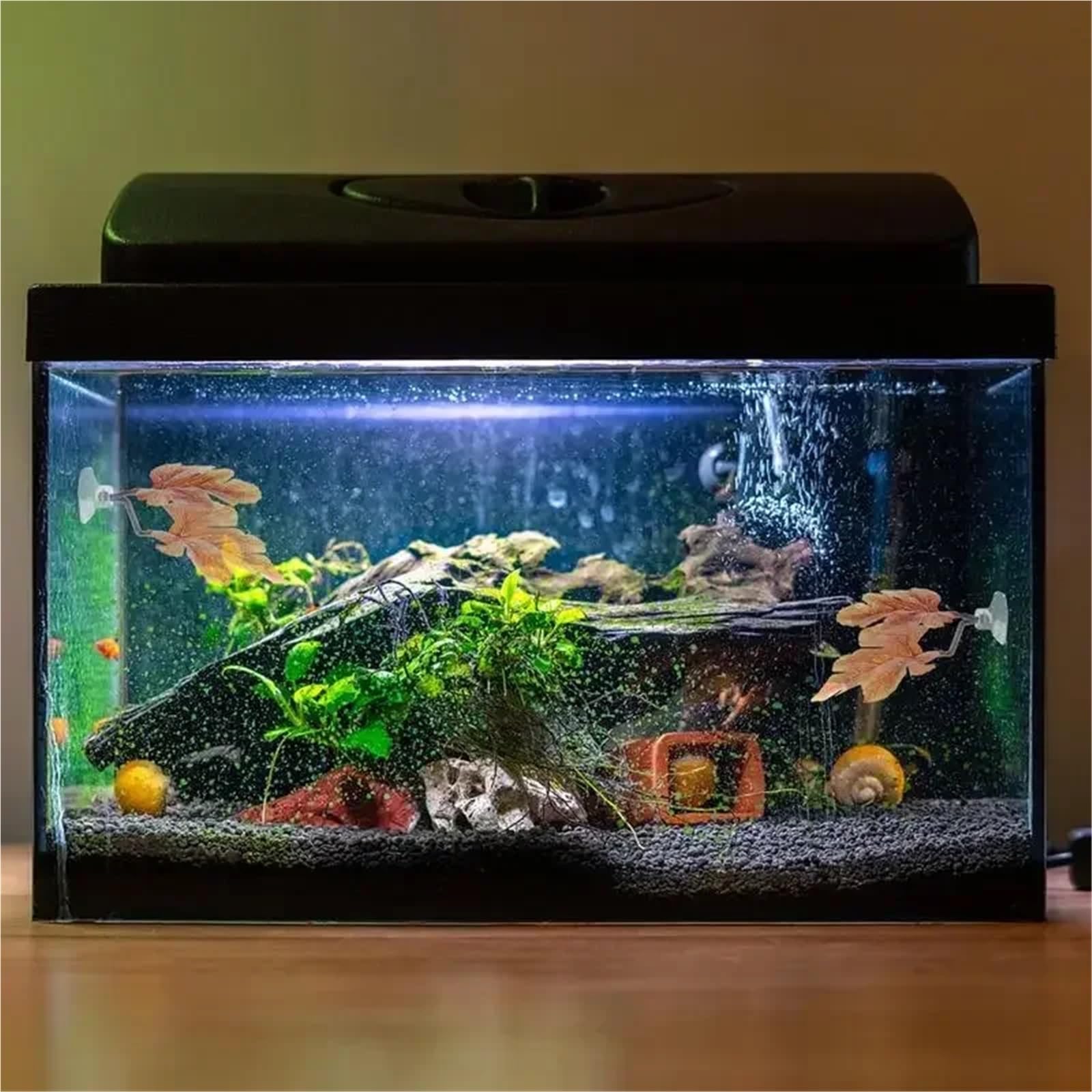 Plantas Artificiales Acuario Peces Artificiales descansando, Plantas de Acuario Falsas, paisajismo de Tanques, Hojas flotantes de Descanso(Color 04)