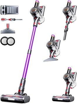 Cordless Vacuum Cleaner,Upgraded 550W 45KPA 60Mins Vacuum Cleaners for Home,Stick Vacuum Cordless with Self-Standing,LED Display,Anti-Tangle,8-in-1 Wireless Vacuum for Carpet Pet Hair Hardfloor