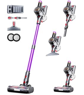 Cordless Vacuum Cleaner, Upgraded 550W 45Kpa 60Mins Vacuum Cleaners for Home, Anti-Tangle Stick Vacuum with Self-Standing, LED Display, 8-in-1 Wireless Vacuum for Carpet Pet Hair Hardfloor - Amazon product rated Grade A