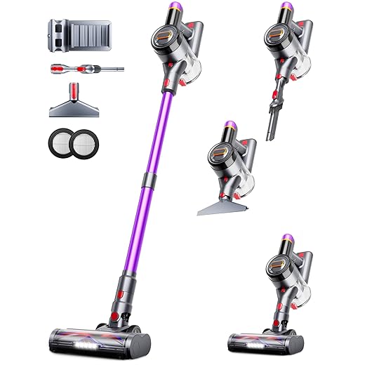 Cordless Vacuum Cleaner, Upgraded 550W 45Kpa 60Mins Vacuum Cleaners for Home, Anti-Tangle Stick Vacuum with Self-Standing, LED Display, 8-in-1 Wireless Vacuum for Carpet Pet Hair Hardfloor