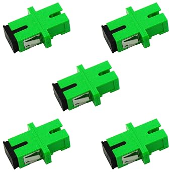 SCAPC Fiber Optic Coupler - 5 Pack - SC/APC Fiber Coupler Kit for FTTH Internet Cables - Home Internet Optical Cable Extension Adapter