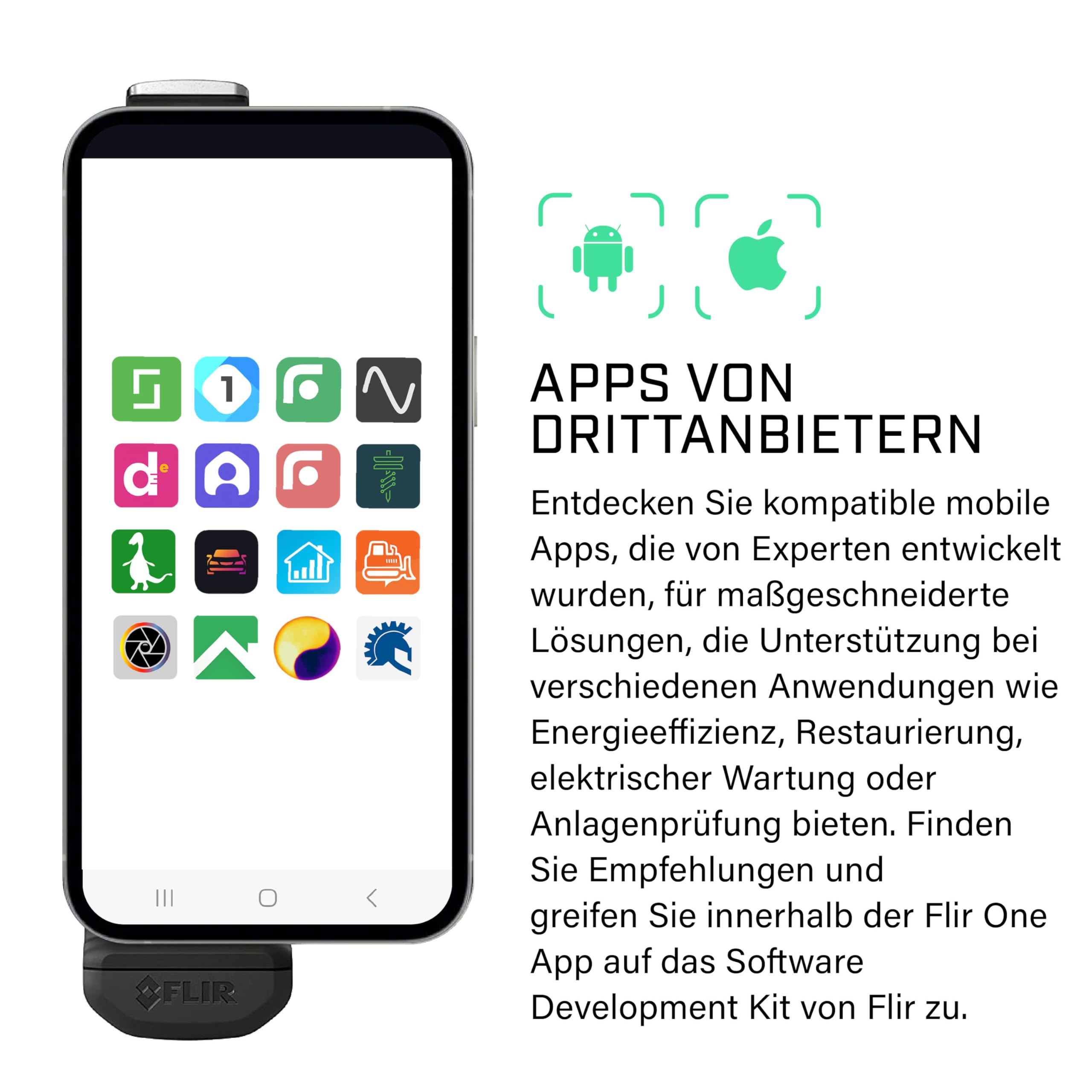 FLIR ONE EDGE PRO - Bluetooth-Wärmebildkamera für Smartphones. Hohe Auflösung (160 x 120), kabellose Verbindung und kompatibel mit allen iOS- und Android-Geräten