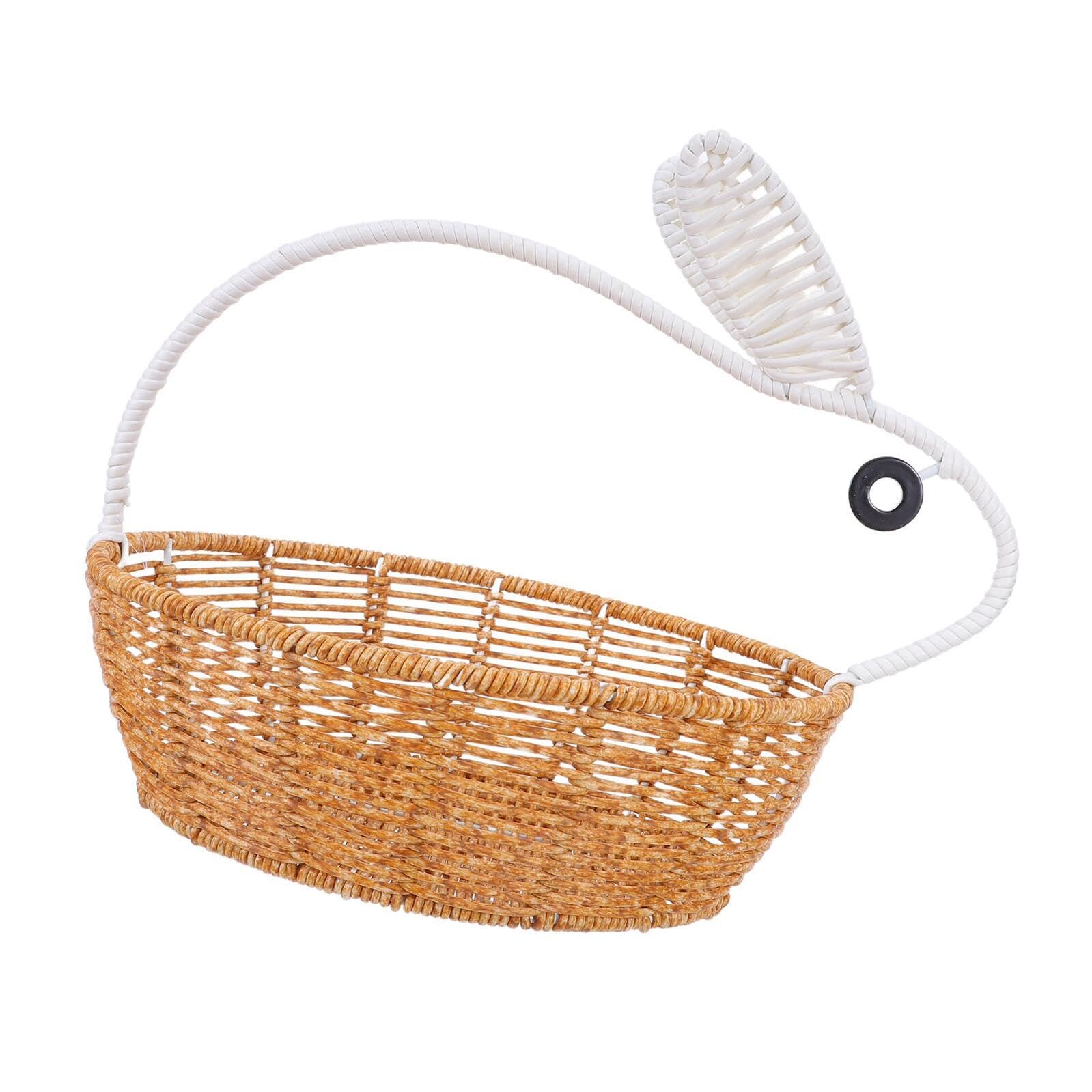 ABOOFAN Osterkorb Hasenform aus Kunststoff Rattanoptik Tragbarer Aufbewahrungskorb mit Henkel Kleiner Kaninchenkorb für Frühlingsdeko und Süßigkeiten