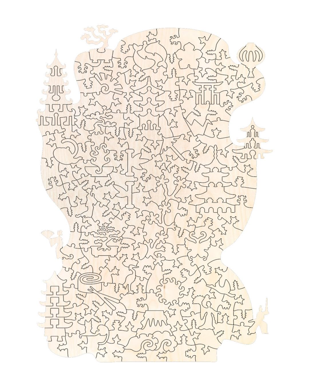 DAVICI | Puzzle Madera | B3 - Japan | 195 Piezas |Entretenimiento Adultos y Niños | Desafío Mental | Piezas Formas Únicas | Diseños Increíbles | Encaje Decoración | Regalo |