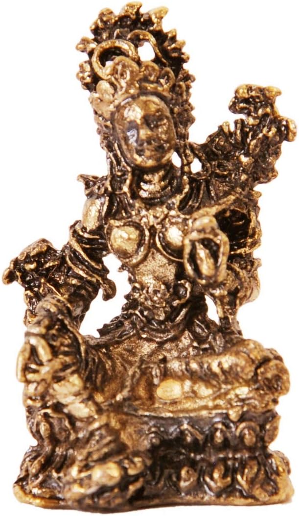 Purpledip Rare Miniature Statue Set Goddess Tara in 2 Different Poses, Unique Collectible Gift (11410)
