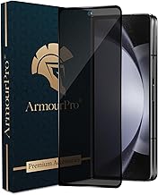 ArmourPro Military Grade Privacy Tempered Glass Compatible with Samsung Galaxy Z Fold 5 (6.2 Inch) With Edge to Edge Screen Coverage and Installation Kit | Black Anti Spy Protection