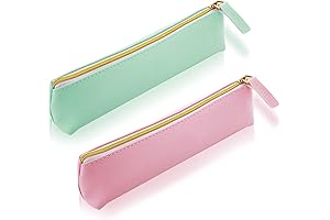 Tiesome Mini Pencil Case 2-Pack: Premium Leather Pen Pencil Pouch for Stationery and Cosmetic Storage
