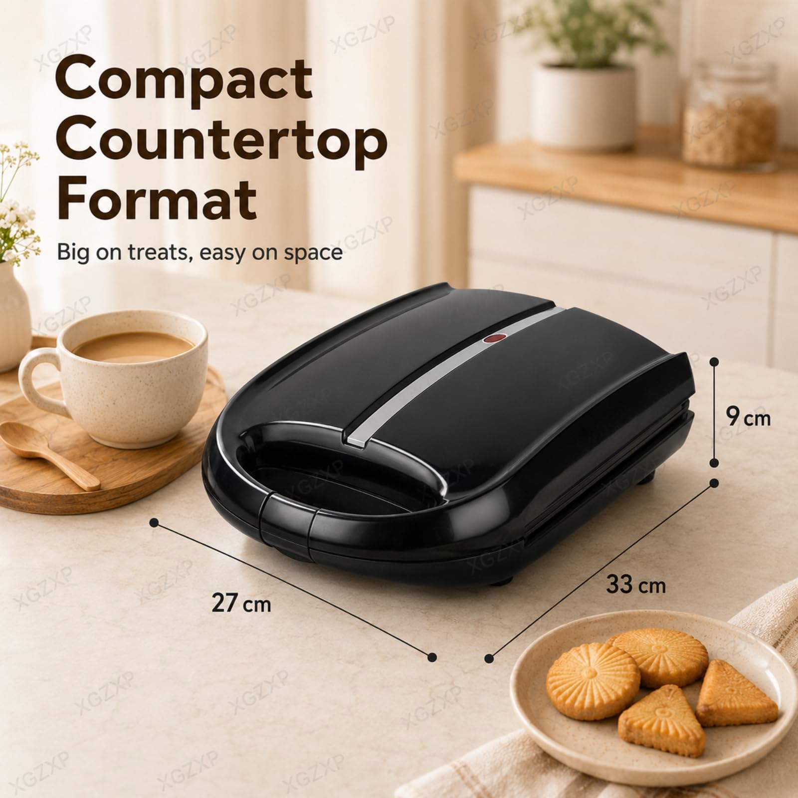 Macchina per Biscotti alle Noci, per Mini Ciambelle, con Riscaldamento su Entrambi I Lati E Superficie Antiaderente, Permette di Preparare 4 Diverse Forme di Pancake, per Biscotti, Snack E