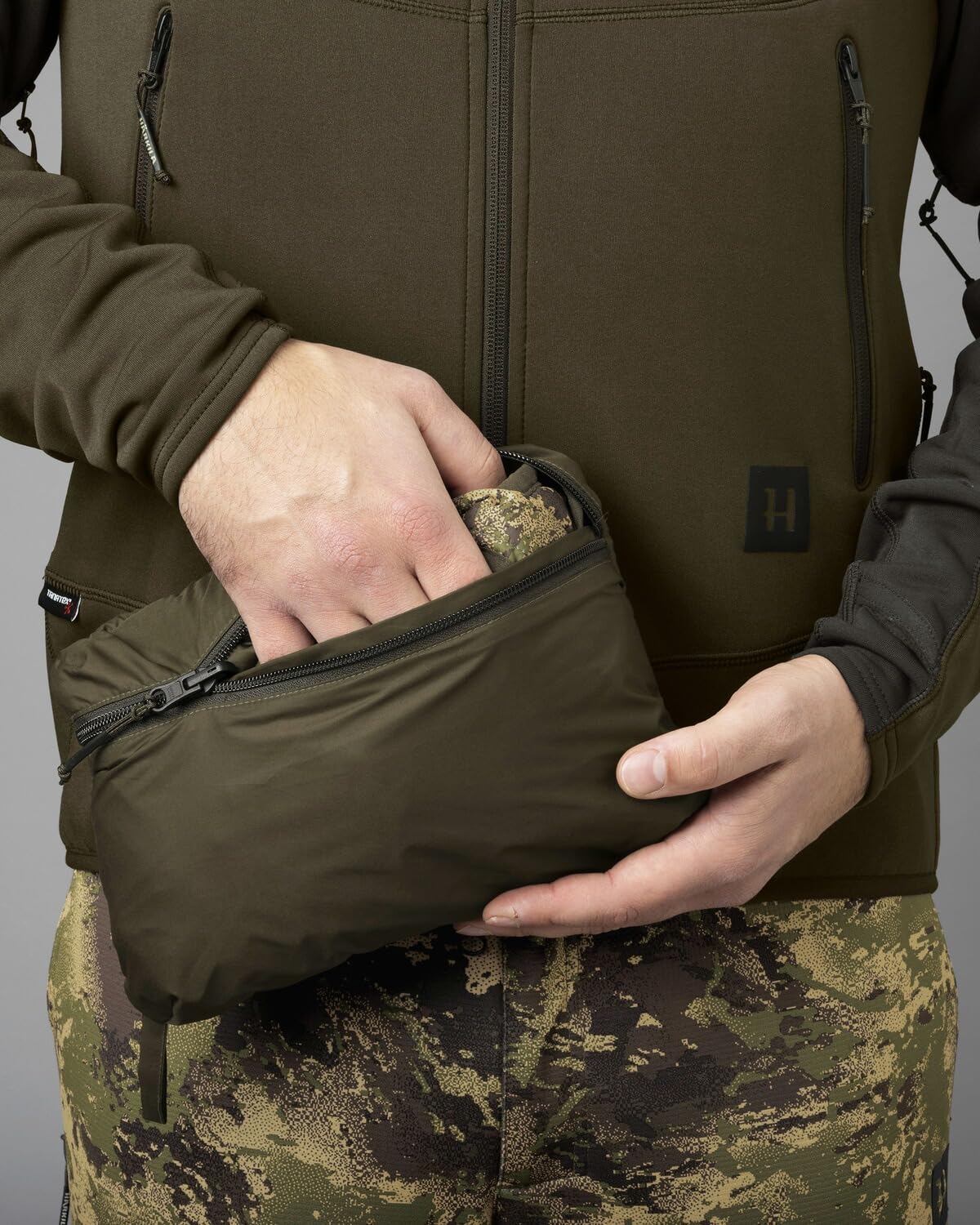 Härkila | Chaleco Deer Stalker Camo Reversible Packable | Ropa y Equipamiento de Caza Profesional | Calidad Escandinava Duradera