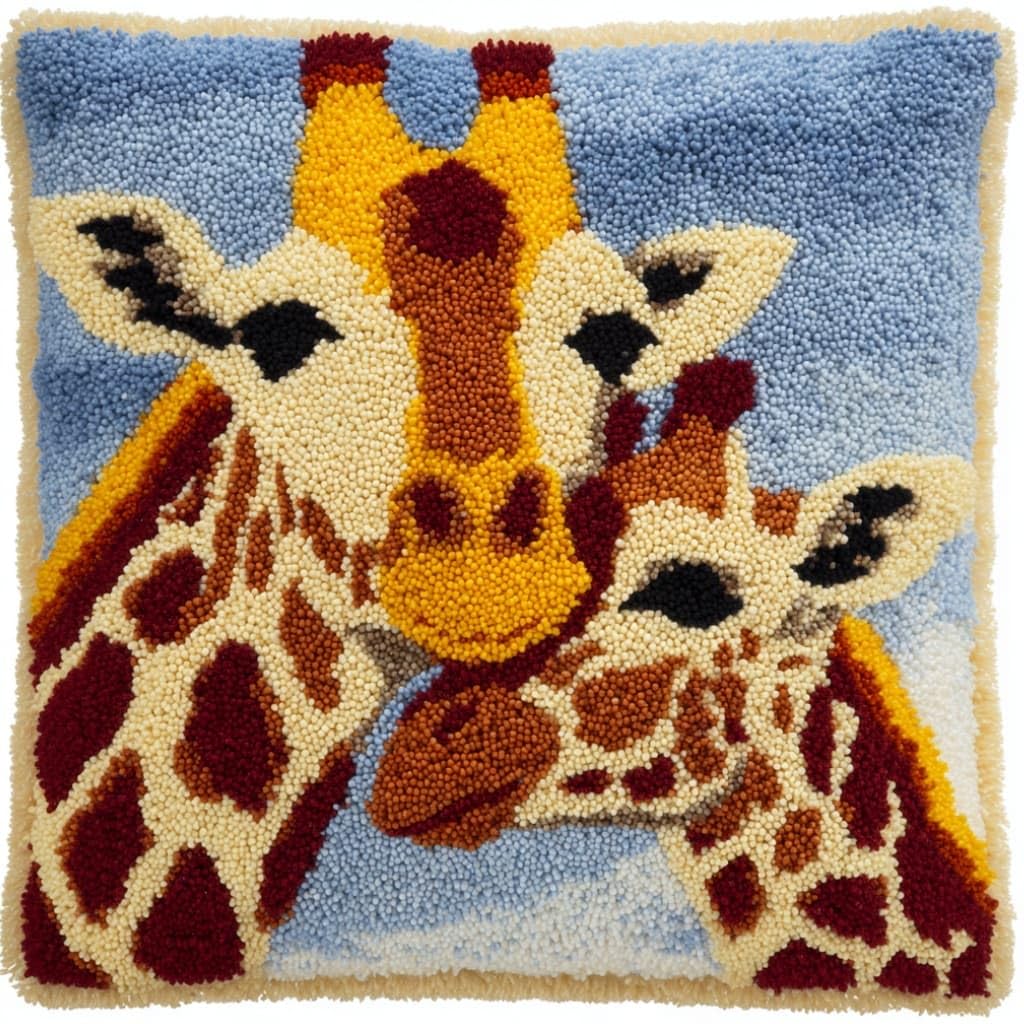 kitphoenix Latch Hook Kit Pillow Case Giraffe 43Cmx43Cm