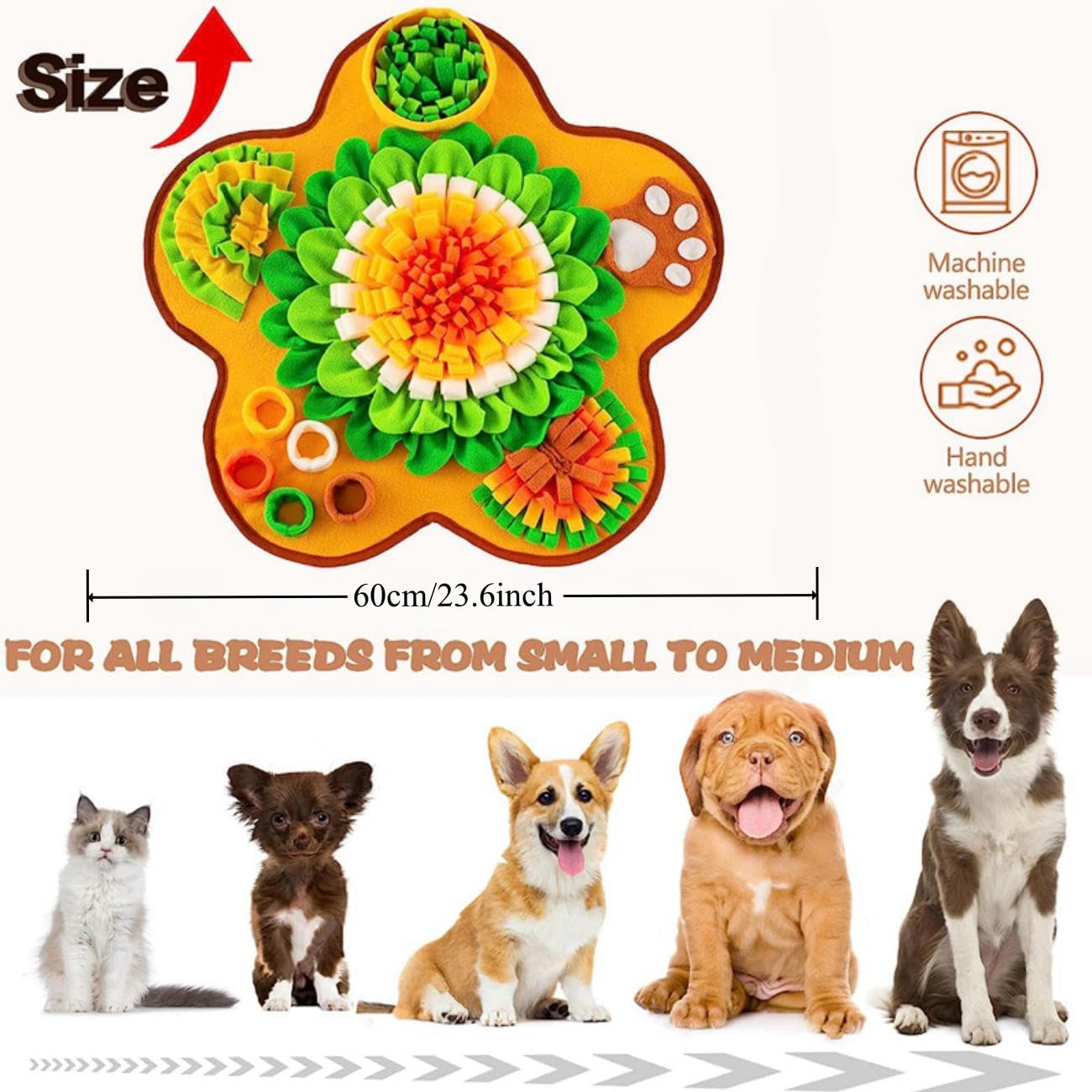 Snuffle Mat for Dogs TAIYUNWEI Pet Slow Feeding Mat, Interactive Pet Foraging Mat for Smell Training Stress Relief - Image 2